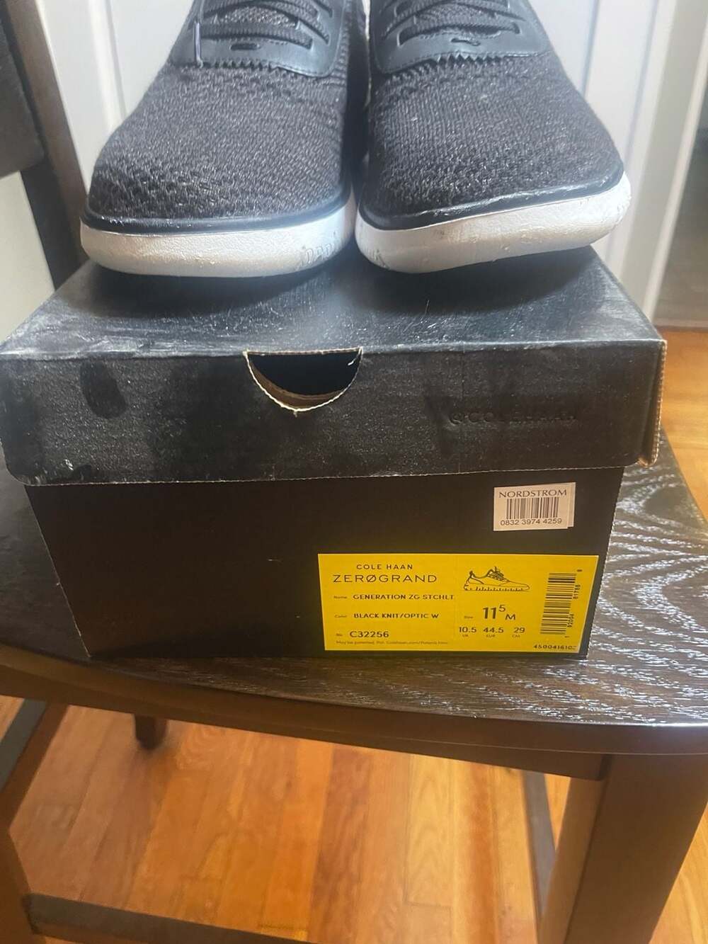 Cole Haan Zerogrand Stitchlite Size 11.5M Black Knit Sneakers
